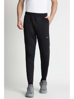 Reebok - Black Colorblock Polyester Blend Regular Fit Joggers