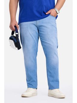 Snitch - Blue Solid Cotton Blend Slim Fit Jeans