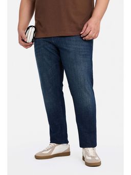 Snitch - Indigo Solid Cotton Blend Slim Fit Jeans