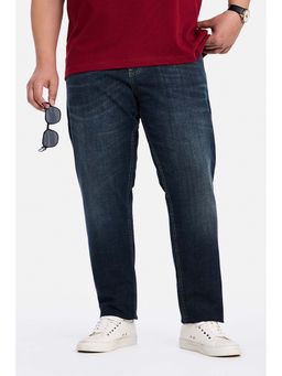 Snitch - Indigo Solid Cotton Blend Slim Fit Jeans