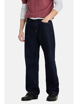Snitch - Indigo Solid Cotton Relaxed Fit Jeans
