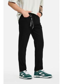 Snitch - Black Solid Cotton Blend Slim Fit Jeans