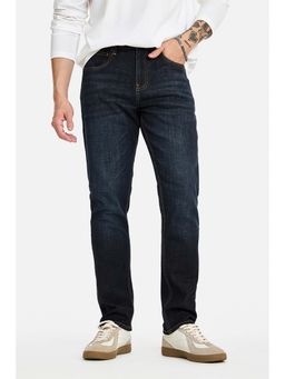 Snitch - Blue Textured Denim Slim Fit Jeans