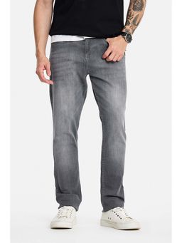 Snitch - Grey Textured Denim Slim Fit Jeans