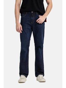 Snitch - Indigo Solid Cotton Blend Straight Fit Jeans