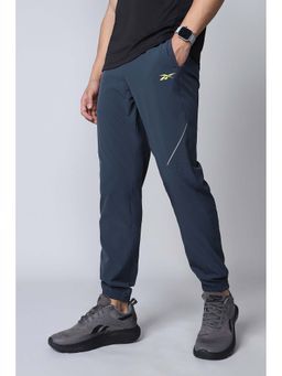 Reebok - Navy Blue Solid Polyester Blend Regular Fit Joggers
