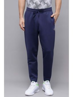 Reebok - Navy Blue Solid Polyester Blend Regular Fit Joggers