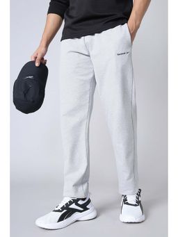Reebok - Grey Solid Cotton Blend Regular Fit Trackpant