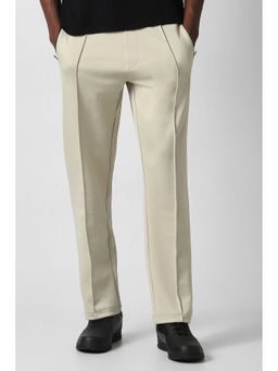 Van Heusen - Beige Solid Polyester Blend Regular Fit Trackpant