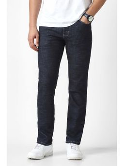Van Heusen - Navy Blue Solid Modal Slim Fit Jeans