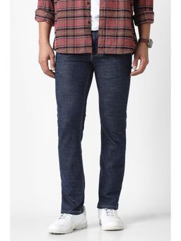Van Heusen - Navy Blue Solid Modal Slim Fit Jeans