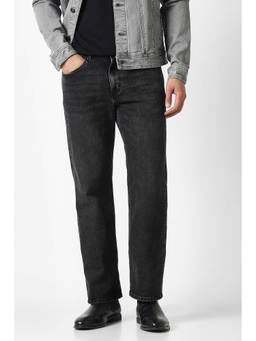 Van Heusen - Grey Solid Cotton Blend Bootcut Fit Jeans