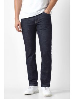 Van Heusen - Navy Blue Solid Modal Slim Fit Jeans