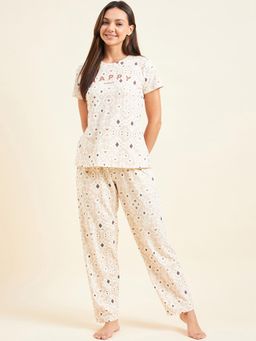 Sweet Dreams - Womens Printed Regular Fit T-shirt and Pyjama