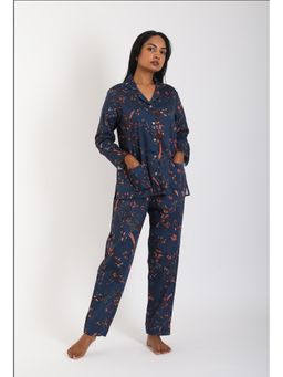 Forty Winks - Timeless Huma Navy Cotton Pyjama & Shirt