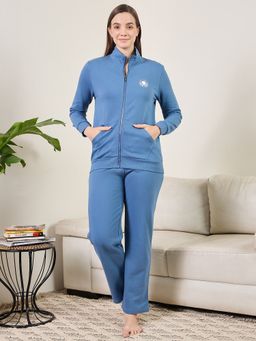 July Nightwear - Blue Track Suit with Zipper for Women-Jf303