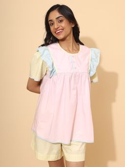 YELLOW BLOOM - COLOR BLOCK SET Top & Shorts