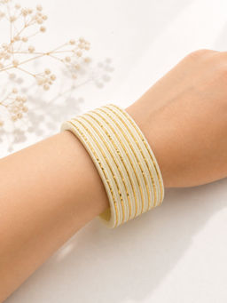 Designbox - Off White Statement Traditional Bangles (Pack of 8) (2.8)
