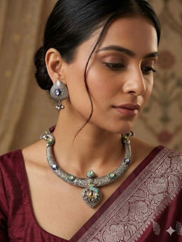 Designbox - Multi-Color Stones Traditional Jewellery Set