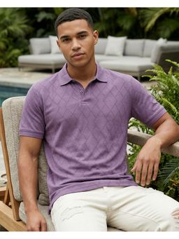 Bewakoof - Graeae Purple Polo T-Shirt