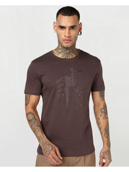Bewakoof - Chicory Coffee Brown Rise Graphic Printed T-Shirt