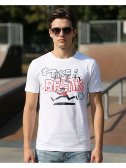 Bewakoof - White Take A Break Graphic Printed T-Shirt