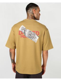 Bewakoof - Yellow Divided Graphic Printed Oversized T-Shirt