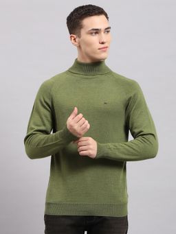 Monte Carlo - Green Wool High Neck Sweater