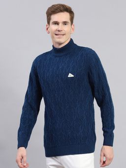 Monte Carlo - Blue Wool Blend Turtle Neck Sweater