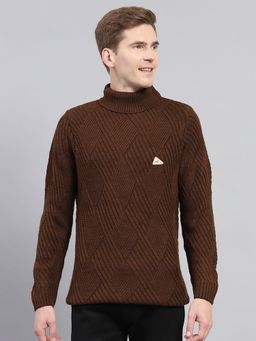 Monte Carlo - Brown Wool Blend Turtle Neck Sweater