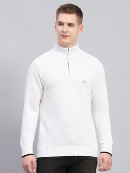 Monte Carlo - White Wool Blend High Neck Sweater