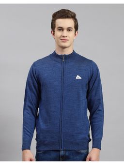 Monte Carlo - Blue Wool Blend High Neck Sweater