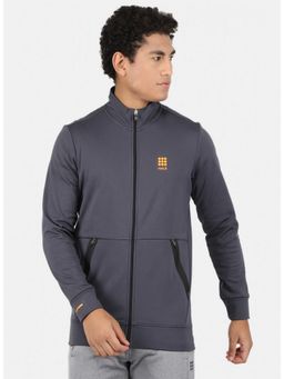 Rock.it - Full Sleeve Grey Polyester Blend Sweatshirt