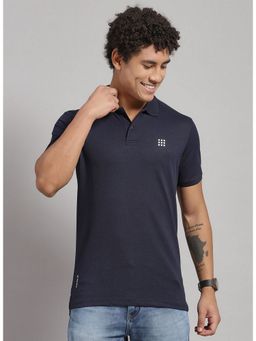 Rock.it - Navy Blue Half Sleeve Smart Fit Collar Polo T-Shirt