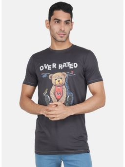 Monte Carlo - Grey Half Sleeve Regular Round Neck T-Shirt