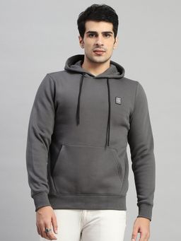 Rock.it - Full Sleeve Grey Cotton Blend Hoodie