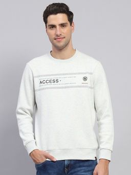 Monte Carlo - Full Sleeve Grey Cotton Blend Sweatshirt