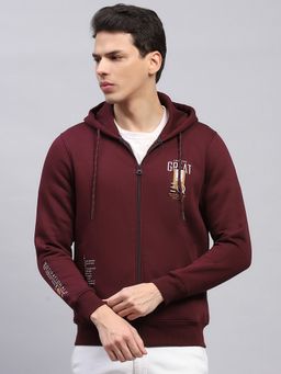 Monte Carlo - Full Sleeve Wine Cotton Blend Hoodie