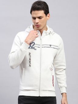 Monte Carlo - Full Sleeve White Cotton Blend Hoodie