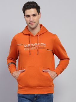 Monte Carlo - Full Sleeve Orange Cotton Blend Hoodie