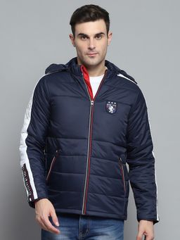 Monte Carlo - Navy Blue Polyester Blend Solid Jacket