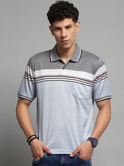 Monte Carlo - Blue Stripe Collar Half Sleeve Polo T-Shirt