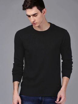 WROGN - Black Pure Cotton Solid Sweater