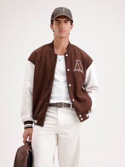 WROGN - Brown Oversized Embroidered Bomber Jacket