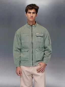 WROGN - Olive Sage Cargo-Style Zip Jacket
