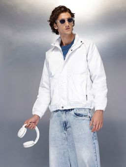 WROGN - Off White Men's Lightweight Bomber Jacket