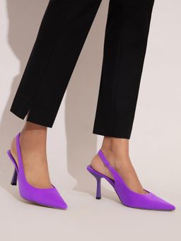Twenty Dresses by Nykaa Fashion - Purple Pointed Closed Slingback Stiletto Heels