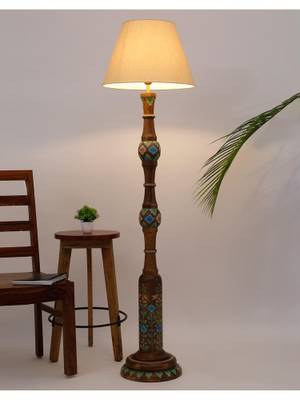 Buy Fabindia Ahan Brown Floor Lamp Online