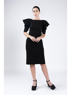 black straight cut dresses