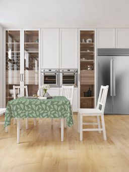 Encasa Homes - Green Cotton Printed Table Cloth